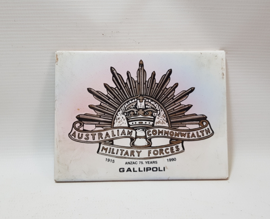 1990 YILI YAPIMI ÇANAKKALE SAVAŞI'NIN 75. YILI ANISINA YAPILMIŞ HATIRA SERAMİK KARO