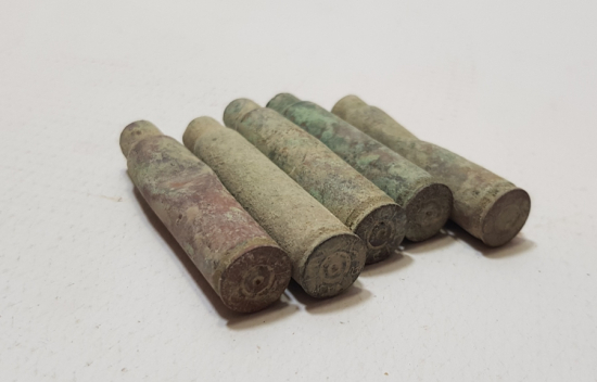 ARKALARI OSMANLICA YAZILI 1. DÜNYA SAVAŞI DÖNEMİ OSMANLI MAVZER MERMİSİ KOVANI LOTU