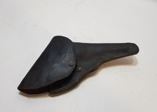 ÜZERİ AY YILDIZLI OSMANLI DÖNEMİ EL YAPIMI DERİ SUBAY TABANCA KILIFI