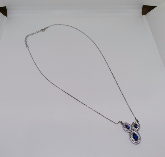 SAFİR VE PIRLANTA TAŞLI AİLE TASFİRLİ KOLYE