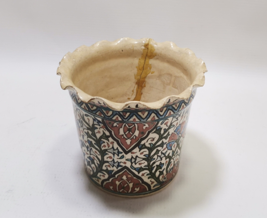 RUM USTA DAMGALI OSMANLI DÖNEMİ NADİR KÜTAHYA KARANFİL SAKSISI