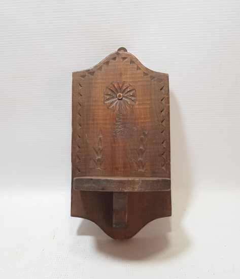 EL OYMA İŞÇİLİKLİ ANTİKA AHŞAP LAMBALIK - KAVUKLUK