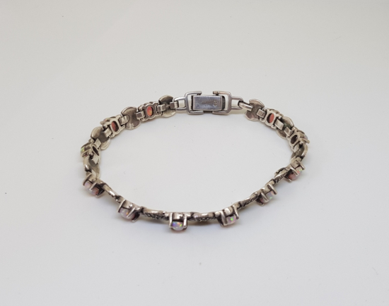 DOĞAL OPAL VE MARGAZİT TAŞLI ÖZEL YAPIM GÜMÜŞ BİLEKLİK