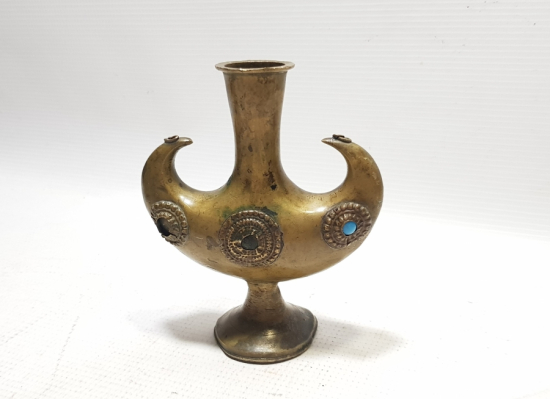 OSMANLI DÖNEMİ TEKKE İŞİ NADİR FORMDA BRONZ ŞAMDAN