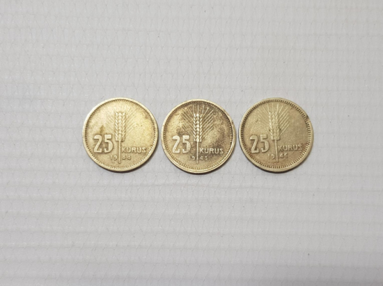 1944-1945-1946 25 KURUŞ LOTU