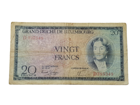 LÜKSEMBURG 20 FRANK KAĞIT PARA