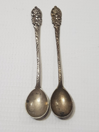 BİR ÇİFT GÜMÜŞ ÇAY KAŞIĞI