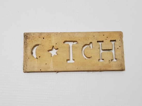 AY YILDIZLI VE T.C.H. YAZILI AHŞAP BASKI BOYA KALIBI