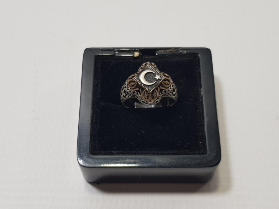 AY YILDIZLI GÜMÜŞ YÜZÜK