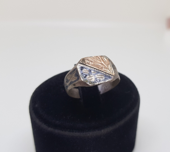 SAVAT ALTIN VE KALEM İŞÇİLİKLİ İÇ KISMI OSMANLICA YAZILI OSMANLI DÖNEMİ GÜMÜŞ YÜZÜK