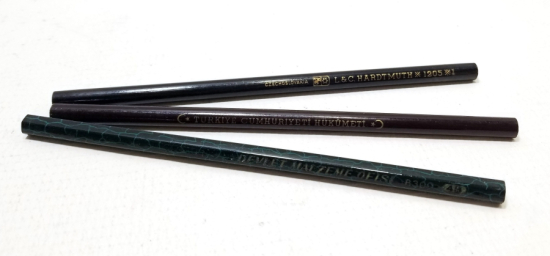 CUMHURİYET BAŞLARI 3 ADET ANTİKA KURŞUN KALEM