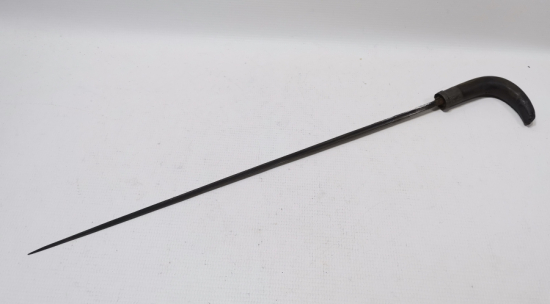 OSMANLI DÖNEMİ BOYNUZ SAPLI VE ÜZERİ OSMANLICA YAZILI NADİR TİPTE GİZLİ ŞİŞ BASTON