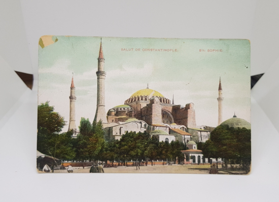 AYASOFYA CAMİ GÖRSELLİ OSMANLI DÖNEMİ RENKLENDİRİLMİŞ KARTPOSTAL