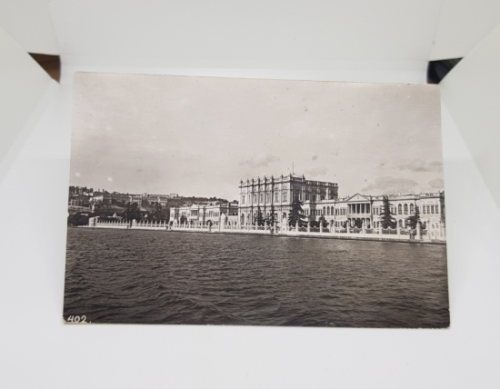 DOLMABAHÇE SARAYI GÖRSELLİ ARKASI OSMANLICA YAZILI OSMANLI DÖNEMİ NADİR KARTPOSTAL