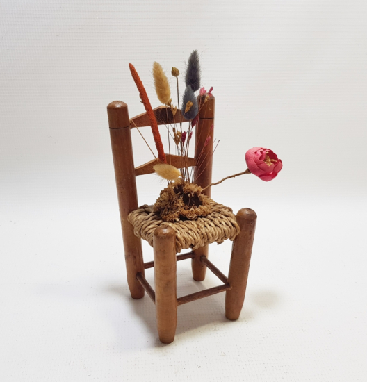 OSMANLI DÖNEMİ EL YAPIMI HURMA HASIRLI HİCAZ HATIRASI OYUNCAK ÇOCUK SANDALYESİ