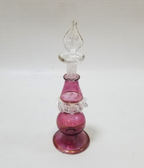 ÜZERİ ALTIN VERMEYLİ ANTİKA KOKU ŞİŞESİ - PARFÜM ŞİŞESİ