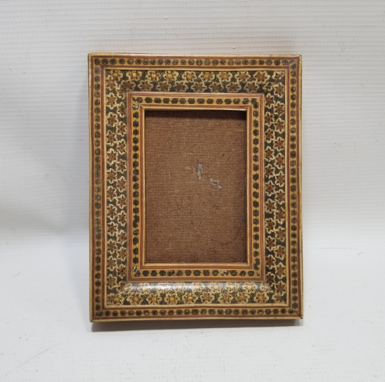 EL YAPIMI ANTİKA AHŞAP MARKUTERİ FOTOĞRAF ÇERÇEVESİ