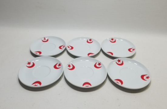 ÜZERLERİ AY YILDIZ FİGÜRLÜ ÇAY TABAĞI ALTI