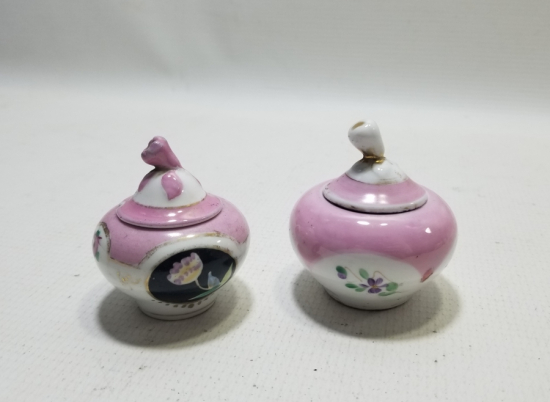 ÜZERLERİ EL BOYAMA OSMANLI DÖNEMİ İKİ ADET HATTAT HOKKASI