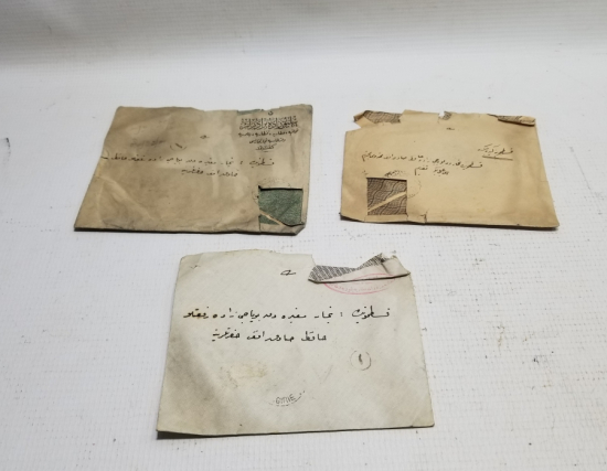 OSMANLI DÖNEMİ ÜZERLERİ YAZILI 3 ADET MEKTUP ZARFI