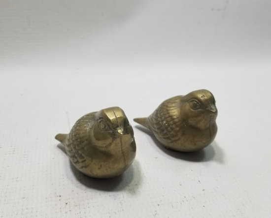 KUŞ FORMLU İKİ ADET ANTİKA PİRİNÇ KAĞIT AĞIRLIĞI