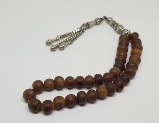 GÜMÜŞ İMAME VE PÜSKÜLLÜ OSMANLI DÖNEMİ EL YAPIMI BOYNUZ TESPİH