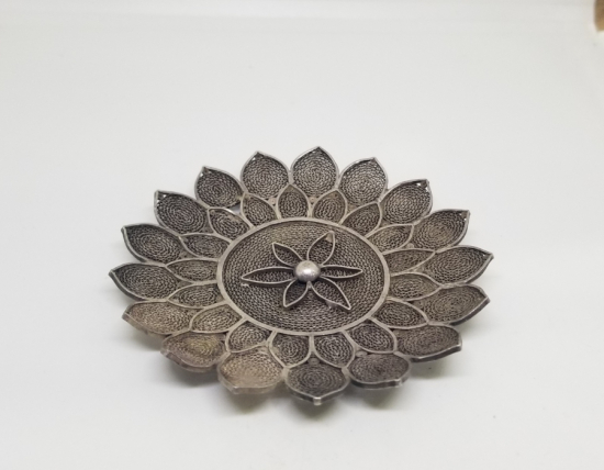 TELKARİ İŞÇİLİKLİ NADİR FORMDA OSMANLI DÖNEMİ GÜMÜŞ TEPELİK