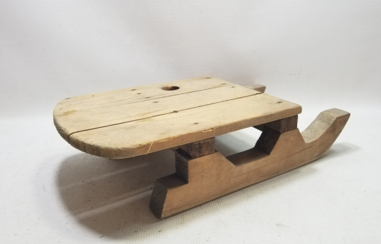 EL YAPIMI ANTİKA AHŞAP KIZAK - OYUNCAK