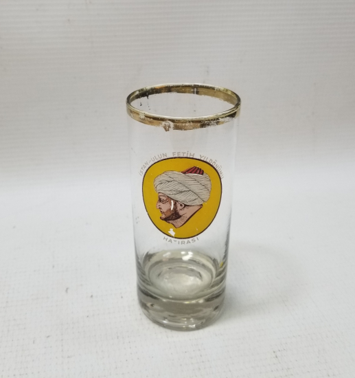 İSTANBUL'UN FETHİNİN 500. YILI ANISINA YAPILMIŞ ALTIN VARAKLI BARDAK