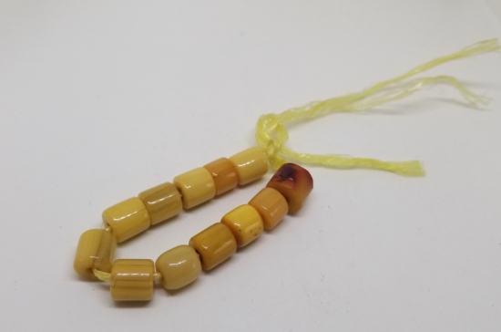 OSMANLI DÖNEMİ NADİR LİMONİ BAĞA TESPİH HABBELERİ LOTU