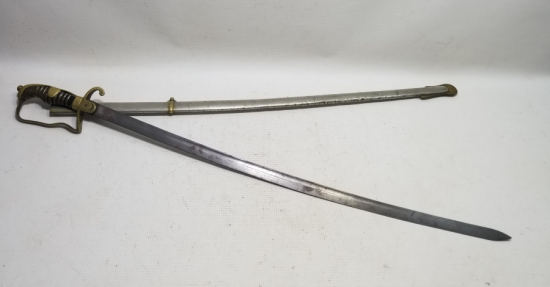 1. DÜNYA SAVAŞI DÖNEMİ KAN OLUKLU ORİJİNAL KININDA HAFİF SÜVARİ SUBAY KILICI