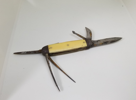 FİLDİŞİ SAPLI ANTİKA ÇOK AMAÇLI ÇAKI