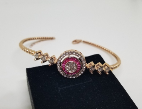 ELMAS VE YAKUT TAŞLI ÖZEL YAPIM BİLEKLİK