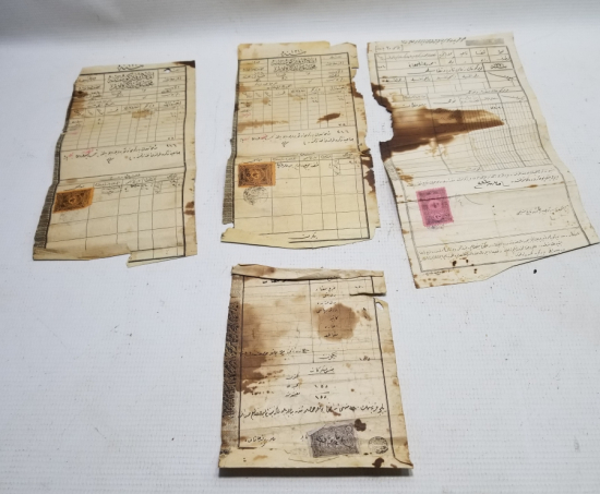 ÜZERLERİ PULLU OSMANLI DÖNEMİ MAKBUZ LOTU