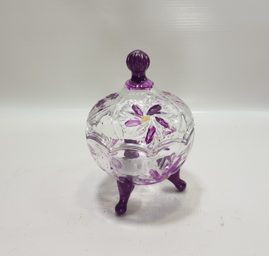 OSMANLI DÖNEMİ KRİSTAL KESME İŞÇİLİKLİ VE EL BOYAMA NADİR KAPAKLI MACUNLUK