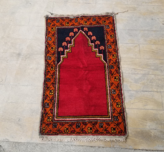 OSMANLI DÖNEMİ EL DOKUMA MİHRAPLI HALI SECCADE