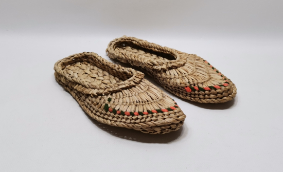 OSMANLI DÖNEMİ HURMA YAPRAĞINDAN YAPILMIŞ HİCAZ İŞİ ÇOK NADİR DERVİŞ AYAKKABISI