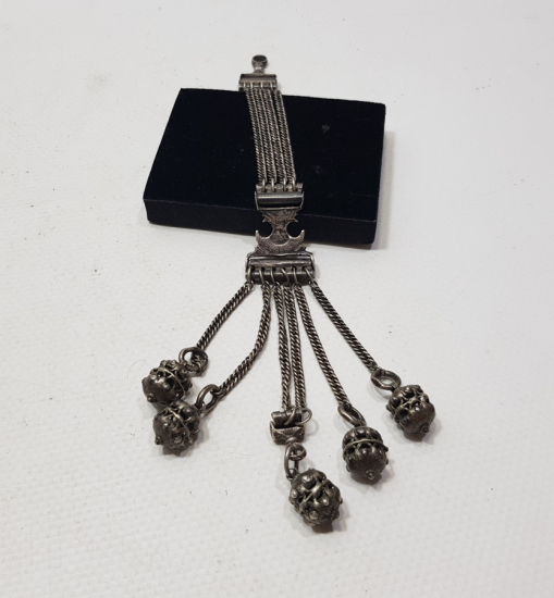 OSMANLI DÖNEMİ TUĞRALI NADİR BOYDA PRİOR CEP SAATLERİ İÇİN ÖZEL YAPILMIŞ GÜMÜŞ KÖSTEK SALLAMASI