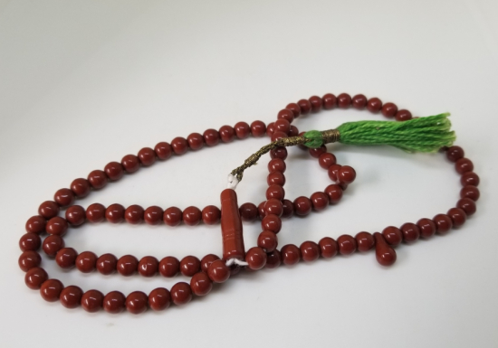 MERCANİ RENKTE OSMANLI DÖNEMİ 99LUK BEYKOZ NAMAZ TESPİHİ