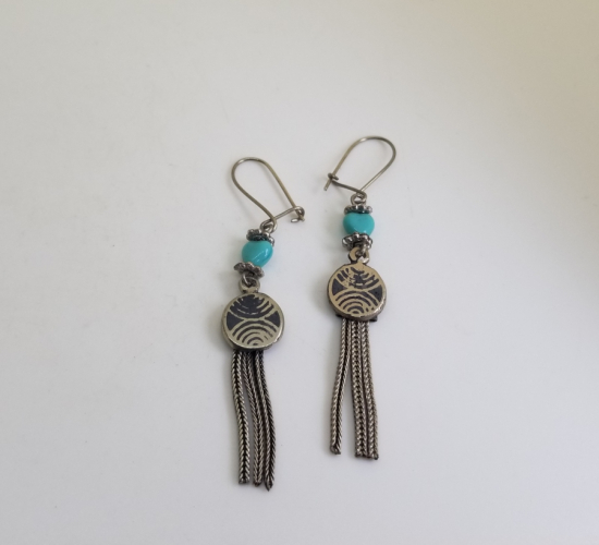 ÖZEL YAPIM ANTİKA SAVAT İŞÇİLİKLİ KÜPE