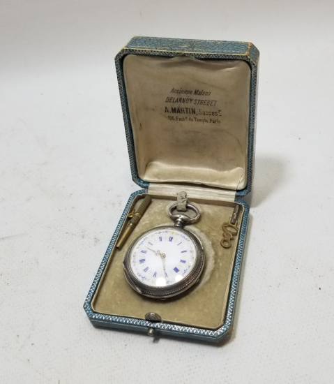 ORİJİNAL KURMA ANAHTARIYLA KUTUSUNDA OSMANLI DÖNEMİ KURMALI CEP SAATİ