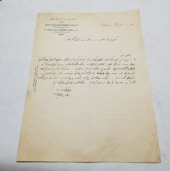 RUMCA VE OSMANLICA YAZILI EL YAZMA TİCARİ YAZIŞMA