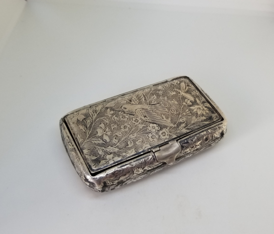 OSMANLI DÖNEMİ KALEM İŞÇİLİKLİ GÜMÜŞ SİGARA TABAKASI