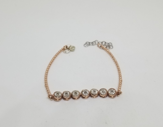 ALTIN KAPLAMA PIRLANTA TAŞLI SU YOLU BİLEKLİK