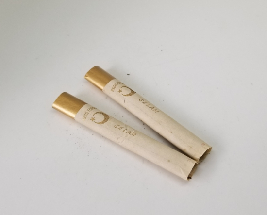 OSMANLI DÖNEMİ ALTIN VARAKLI KAĞITLI 2 ADET SİGARA