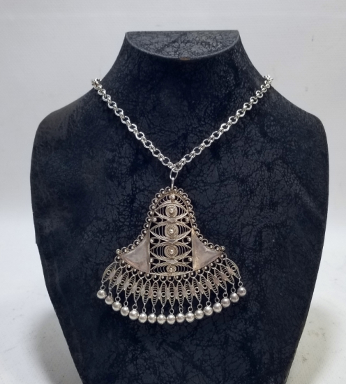 SAF GÜMÜŞTEN MAMUL ÖZEL YAPIM SÜRYANİ GERDANLIK