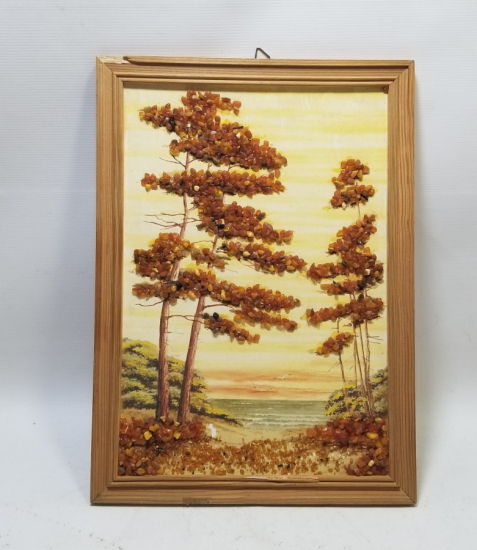 DAMLA KEHRİBARLARLA SÜSLÜ ANTİKA TABLO