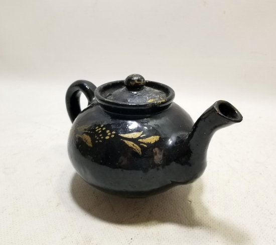 OSMANLI DÖNEMİ KÜTAHYA YAPIMI ÜZERİ ALTIN VARAKLI NADİR ŞİFACI DEMLİĞİ - ÇAY DEMLİĞİ