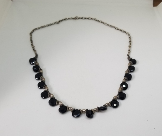 GRANAT TAŞLI ÖZEL YAPIM GÜMÜŞ GERDANLIK