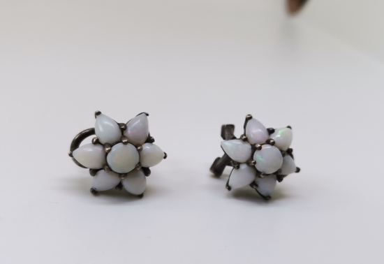 OPAL TAŞLI ÖZEL YAPIM GÜMÜŞ KÜPE